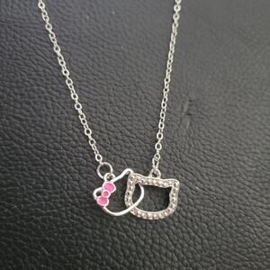 Sanrio Hello Kitty pink and silver tone charm necklace